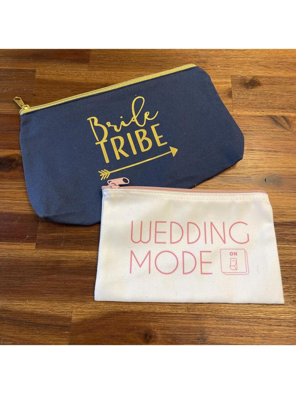 Bride Tribe Wedding Mode Zipper Bag Duo Makeup Bag Accessory Kit